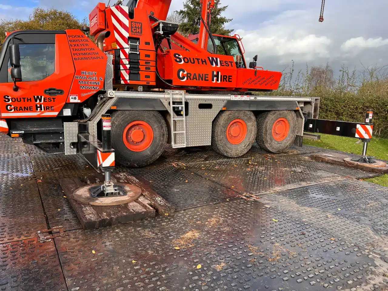 crane on tough track