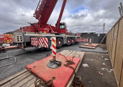 Double Layer Crane Mat Hire to Protect a Pub Car Park During Lifting Operations
